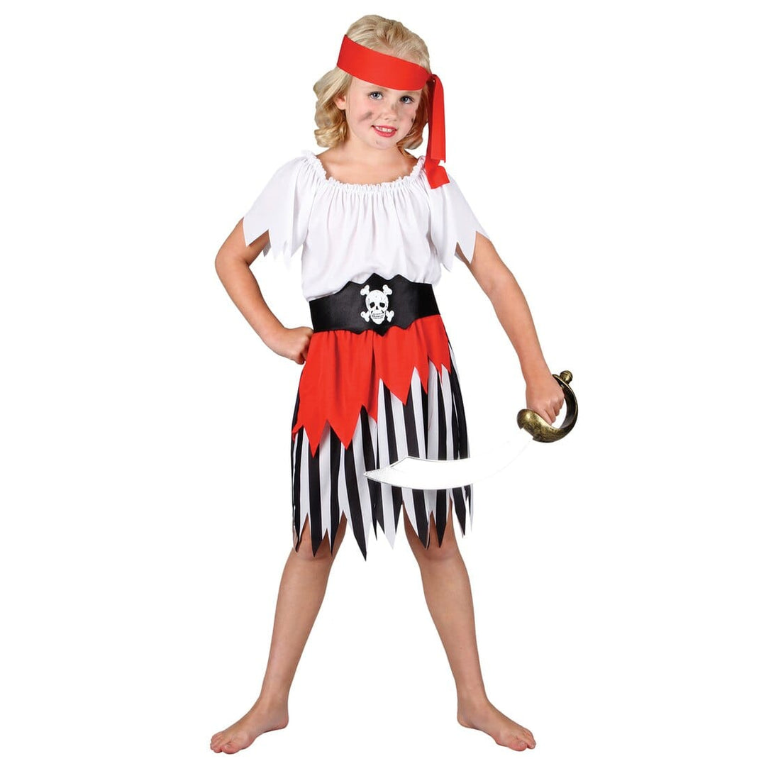 Girls High Seas Pirate Fancy Dress Halloween Costume L (8-10 years)