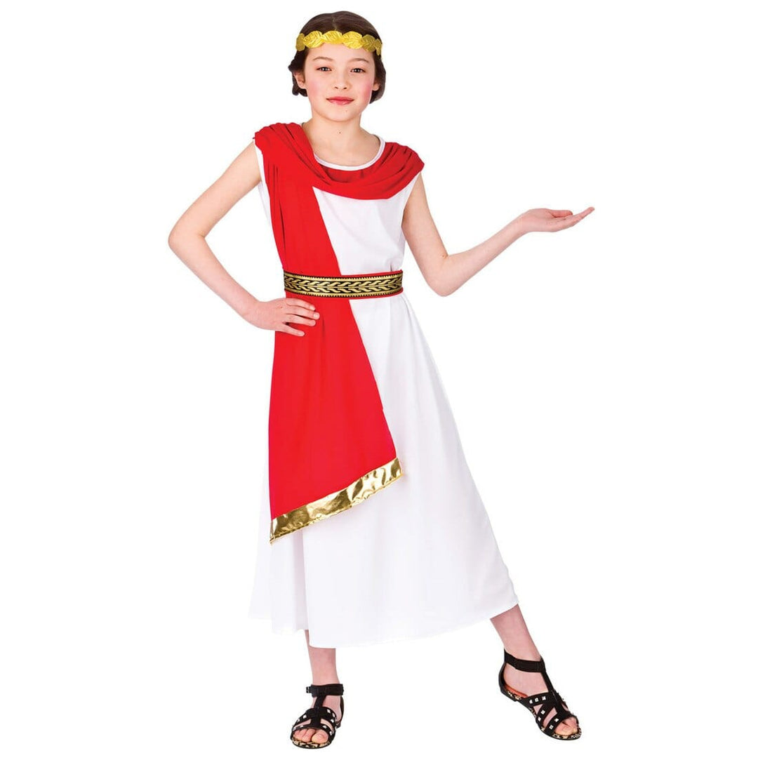 Girls Ancient Roman Fancy Dress Halloween Costume L (8-10 years)