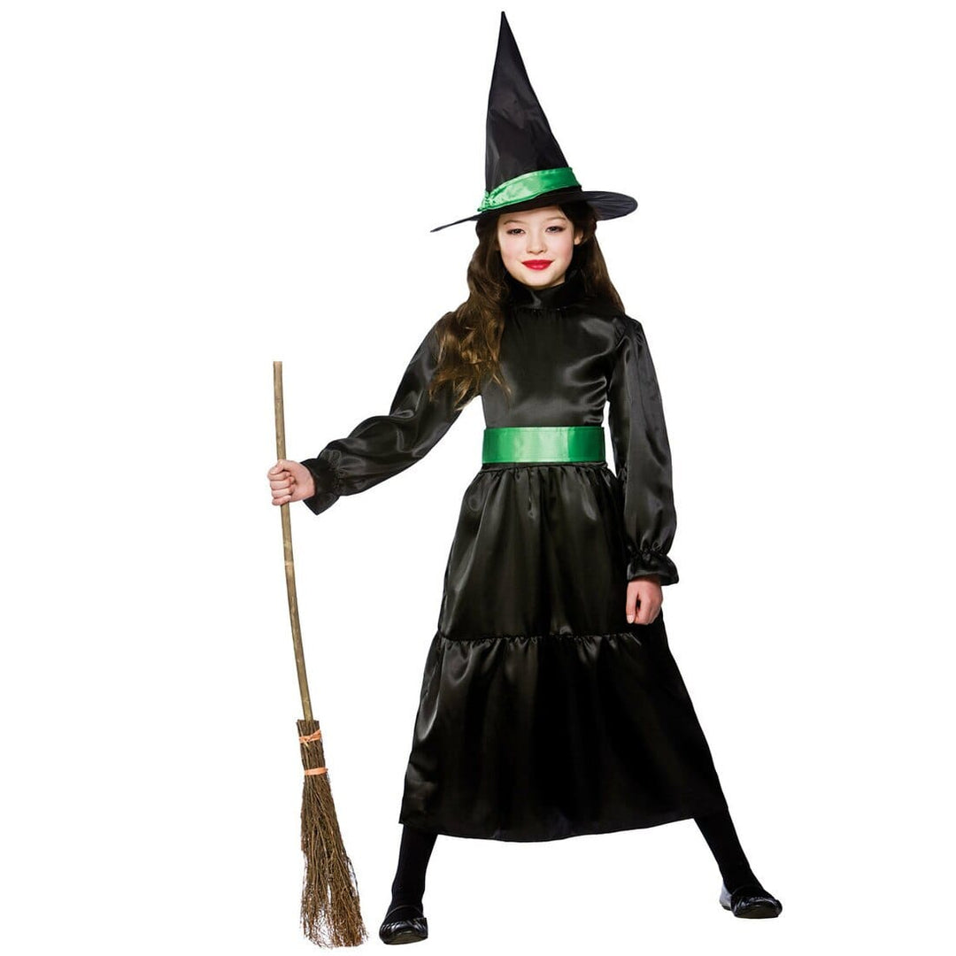 Girls Halloween Wicked Witch Costume Scary Fancy Dress L (8-10 years)