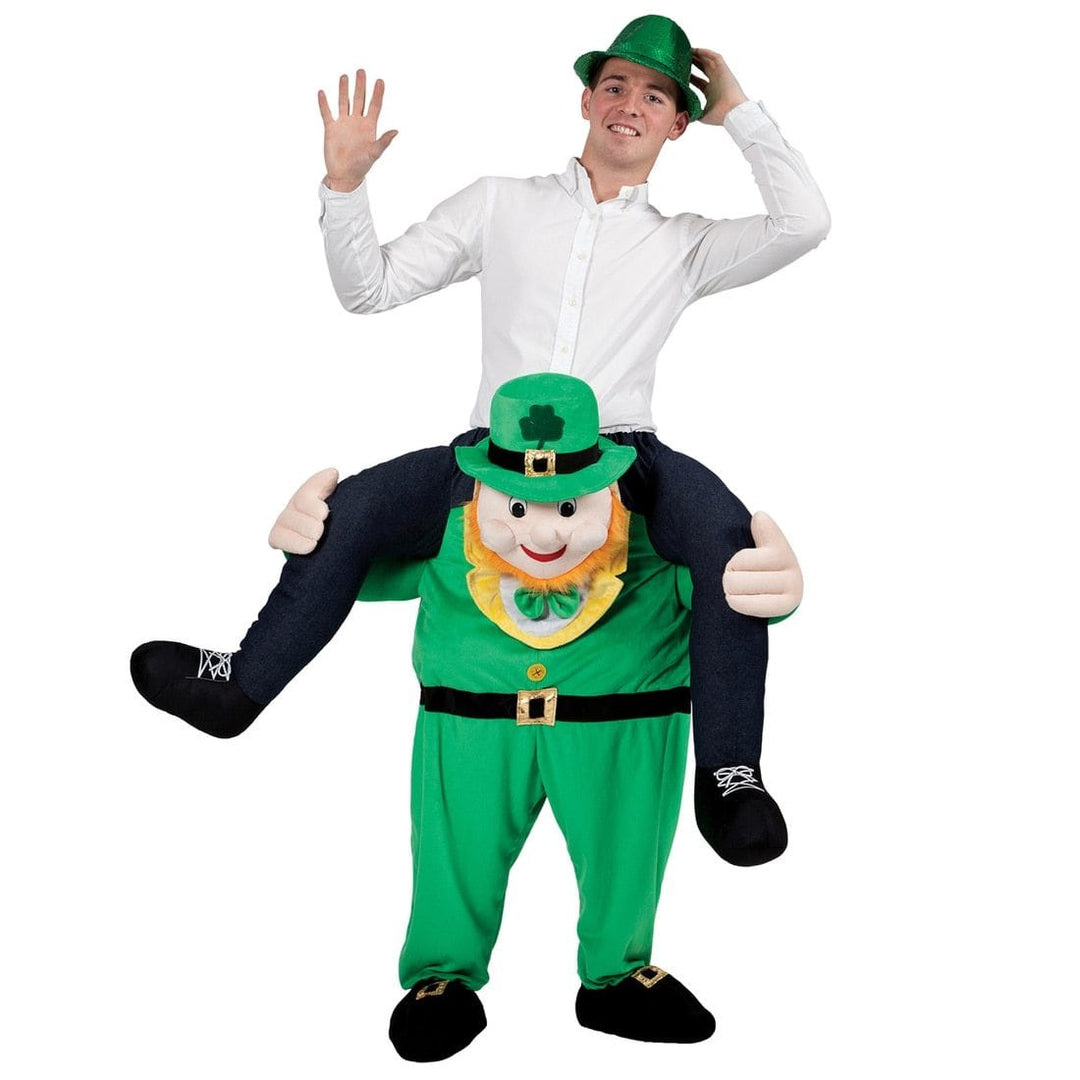 Green Carry Me Leprechaun St Patricks Fancy Dress Mascot