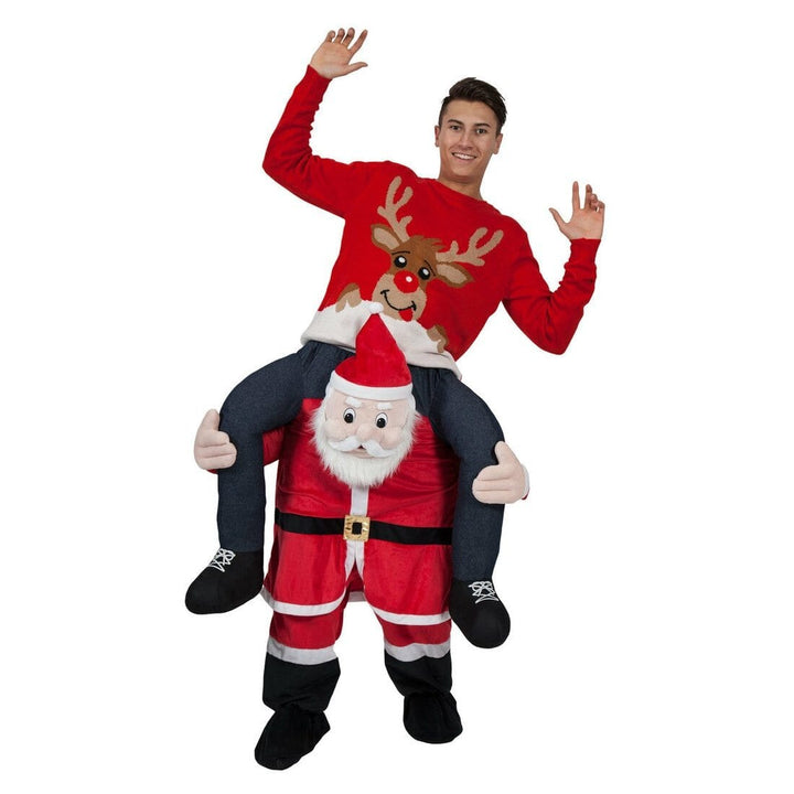 Adult Funny Carry Me Santa Christmas Fancy Dress Costume