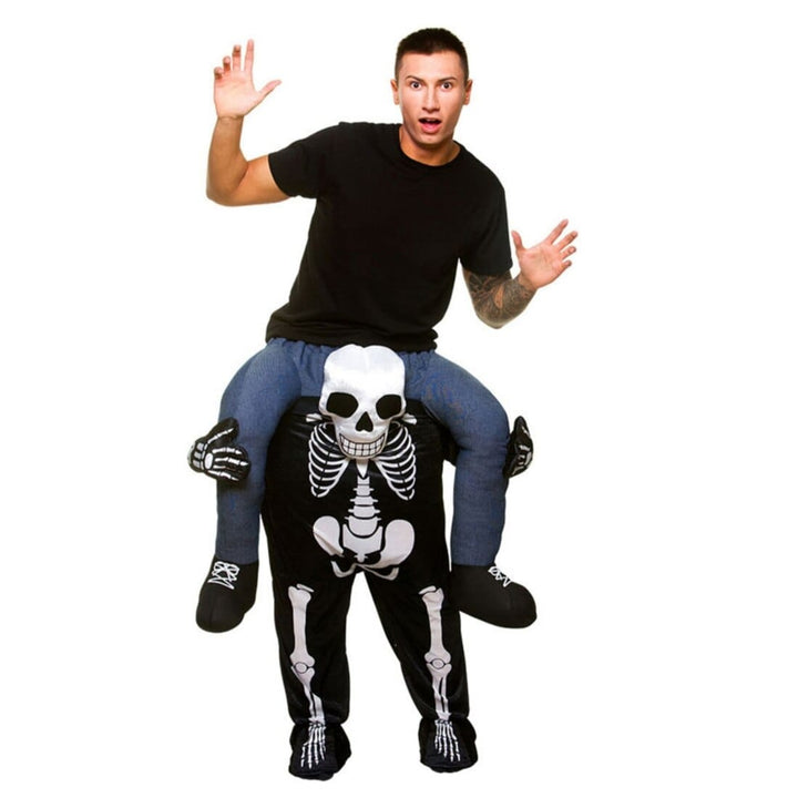 Adults Carry Me Skeleton Costume Halloween Fancy Dress