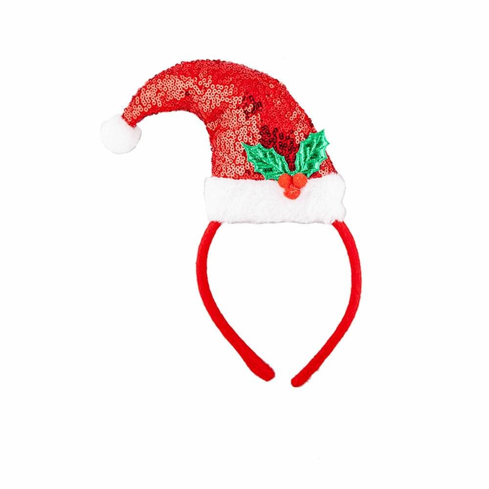 Adults Sequin Santa Hat Headband Christmas Party Novelty