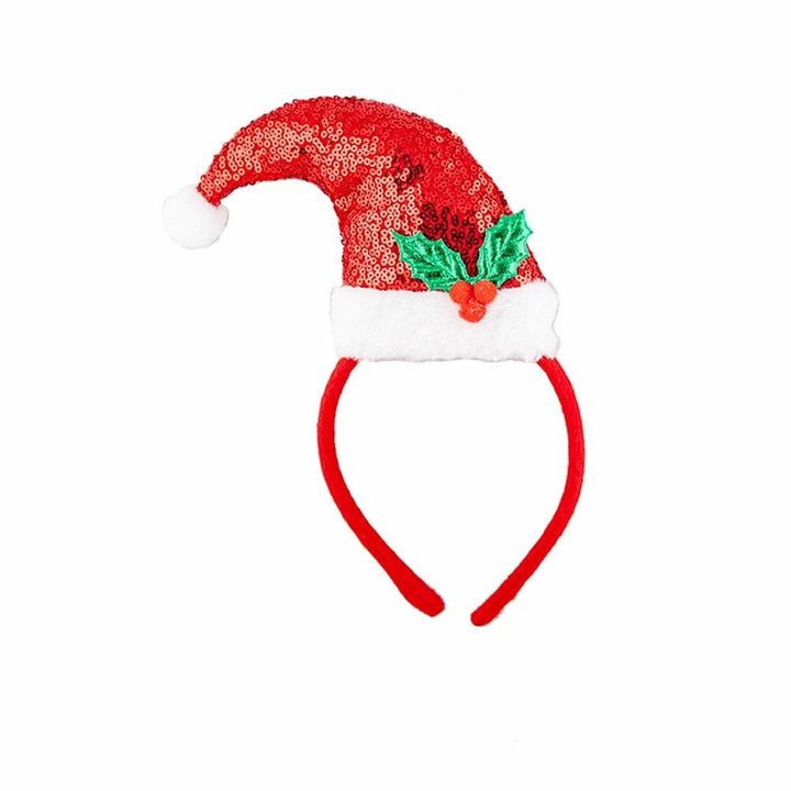 Adults Sequin Santa Hat Headband Christmas Party Novelty