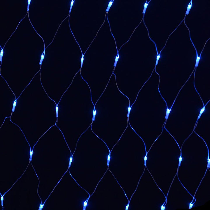 180 Multi Function Christmas Twinkle LED Net Curtain Lights Blue