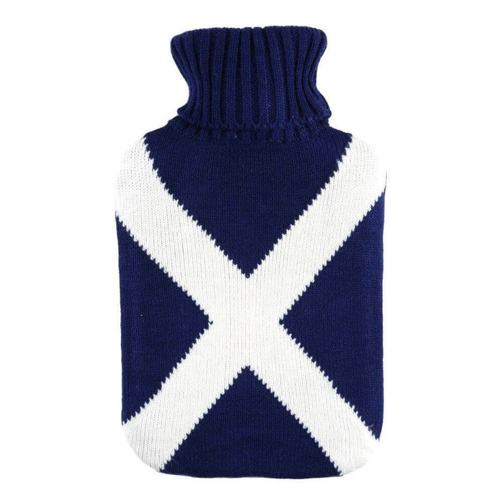 Hot Water Bottle Large Soft Knit Cover National Flag Colours Scotland