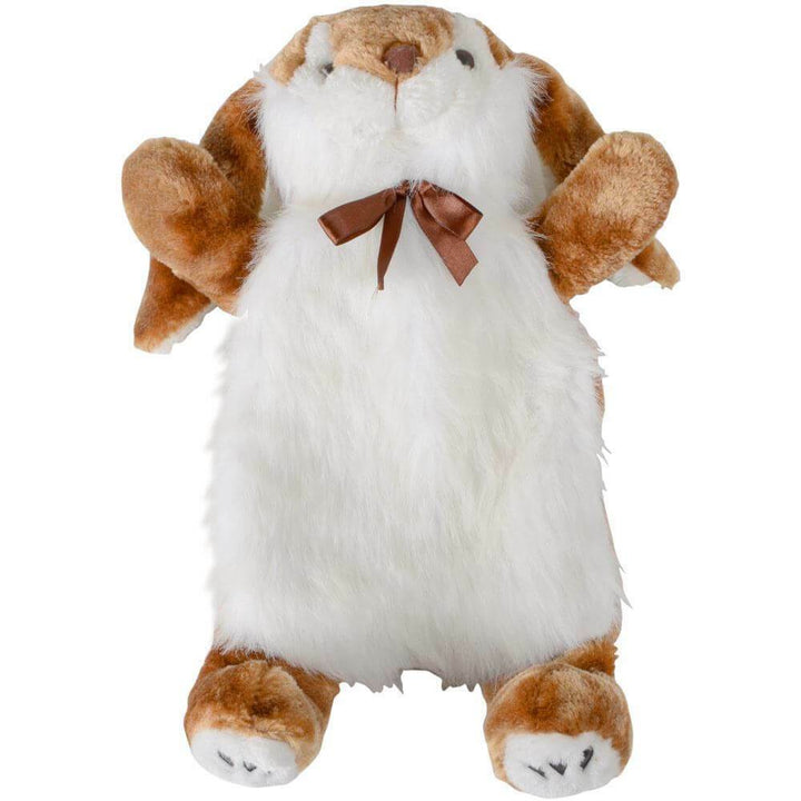 Hot Water Bottle Novelty Plush Animal Padded Cover 750ml Rabbit - Brown