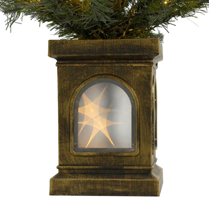 Set Of 2 Pre-Lit 4ft Christmas Trees Frosted Garden Pathway