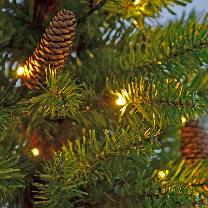 Set Of 2 Pre-Lit 4ft Green Pine Cone Christmas Pathway Trees