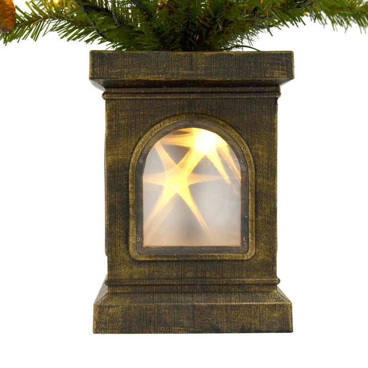 Set Of 2 Pre-Lit 4ft Green Pine Cone Christmas Pathway Trees