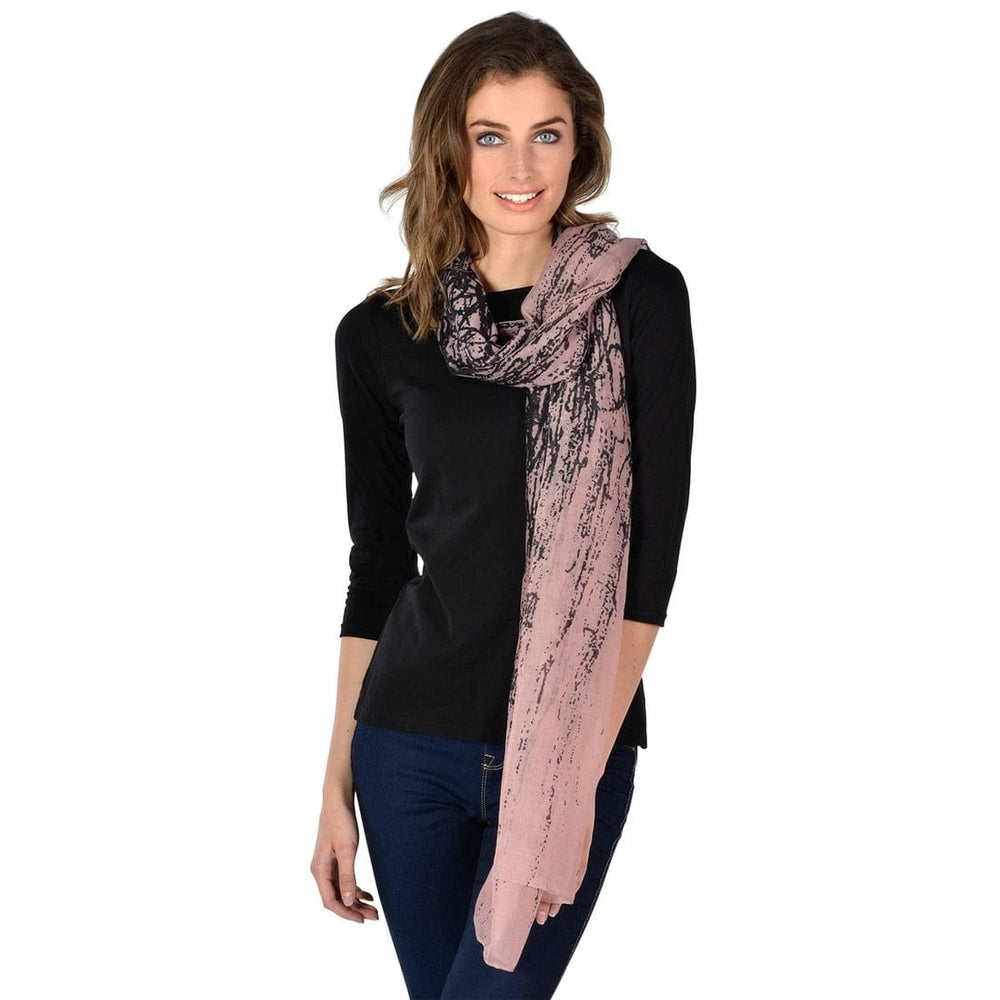 Womens Riviera Print Pink Lightweight Sheer  Scarf