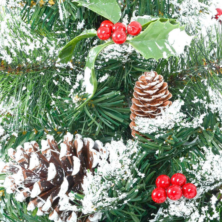 2ft (60cm) Mini Decorated Green Pine Christmas Tree Red Berries