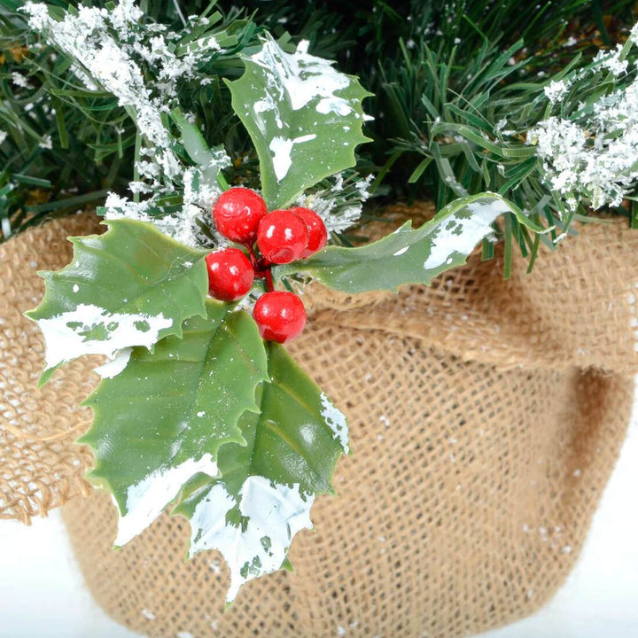 2ft (60cm) Mini Decorated Green Pine Christmas Tree Red Berries