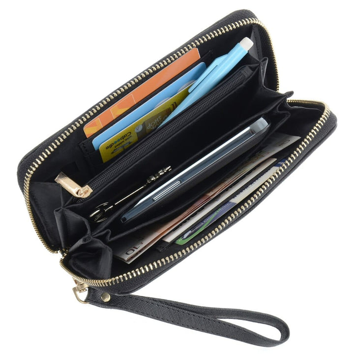 Womens Purse Classic Britt Faux Leather Clip On Wrist Strap