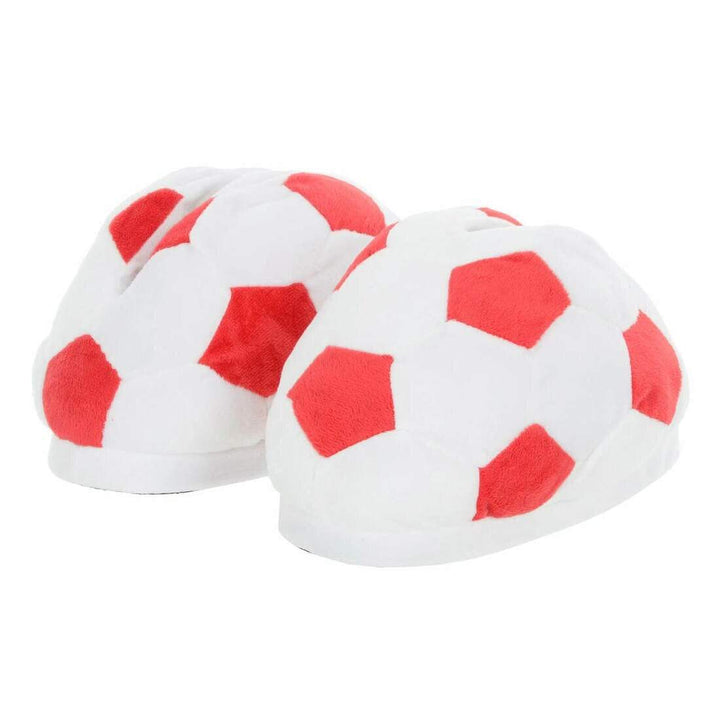 Kids Novelty 3D Football Shaped Slippers With Non-Slip Soles 12-13 / Red