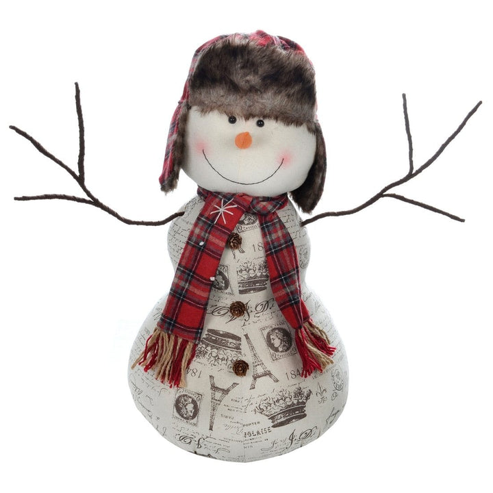 66cm Large Snowman With Trapper Hat Christmas Decoration