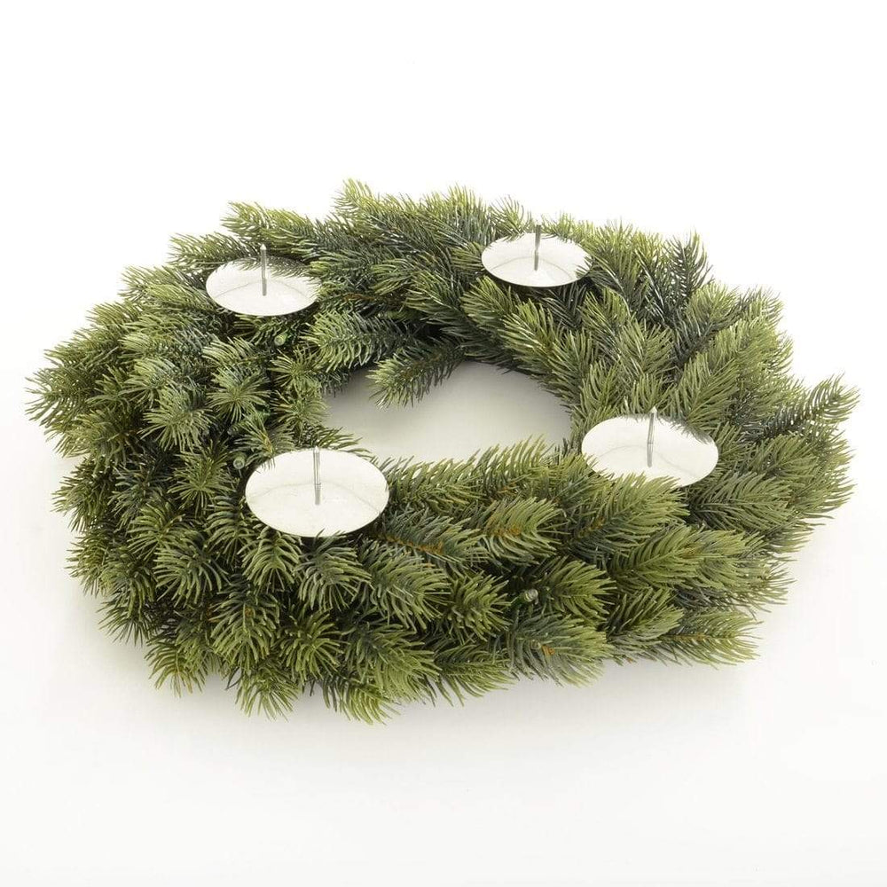 40cm Luxury Pre-Lit LED Candle Wreath Christmas Decoration