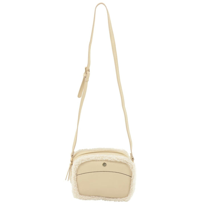 Womens Lexi Faux Leather Shoulder Bag Crossbody Handbag Cream