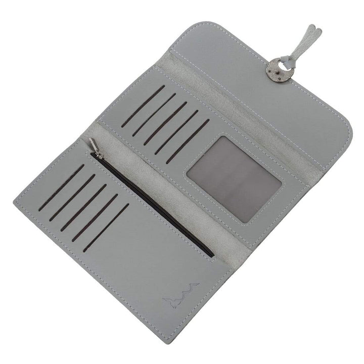 Womens Lacey Faux Leather Purse Wallet Clutch Card Holder