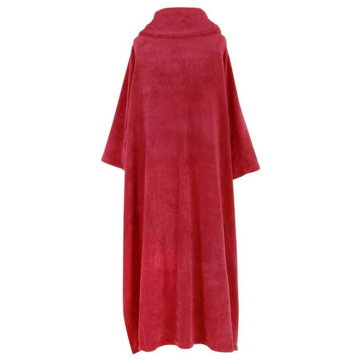 Luxurious Wrap Around Snuggle Blanket With Sleeves 137x180cm Persian Red