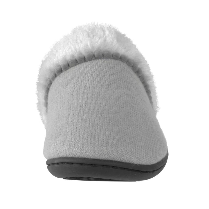 Womens Mule Slippers Knitted Upper Fleece Lining Non-Slip