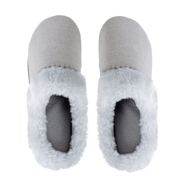 Womens Mule Slippers Knitted Upper Fleece Lining Non-Slip