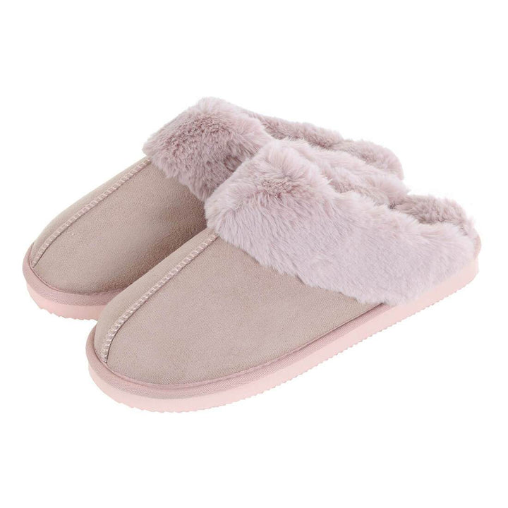 Womens Mule Slippers Luxury Microsuede Faux Fur Non-Slip Pink / 3