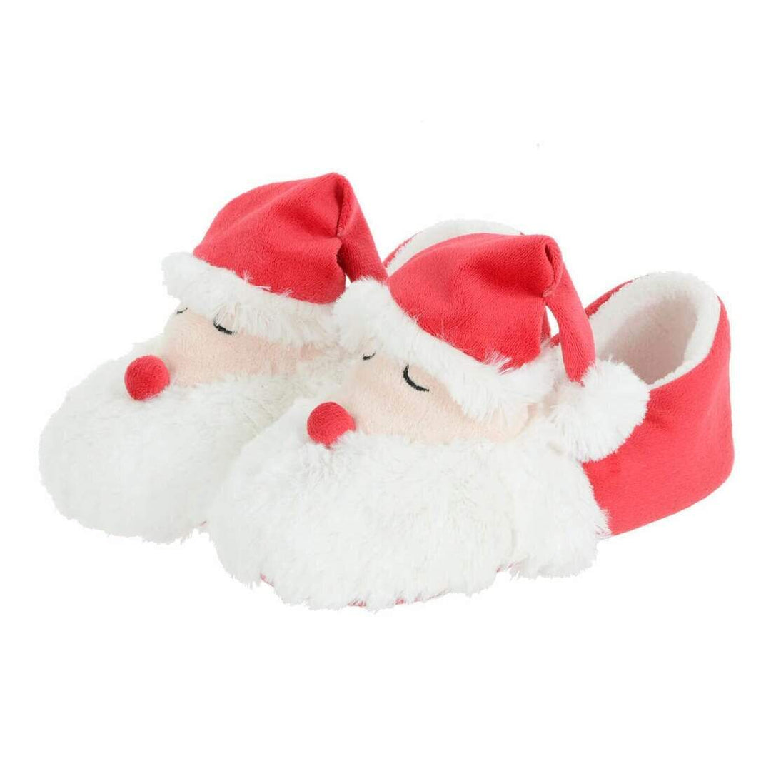 Kids Novelty 3D Santa Slippers Soft Fleece With Pom Poms 12