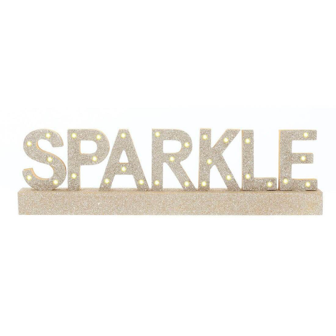 Champagne Sparkle Wooden Light Up Room Decoration 40cm