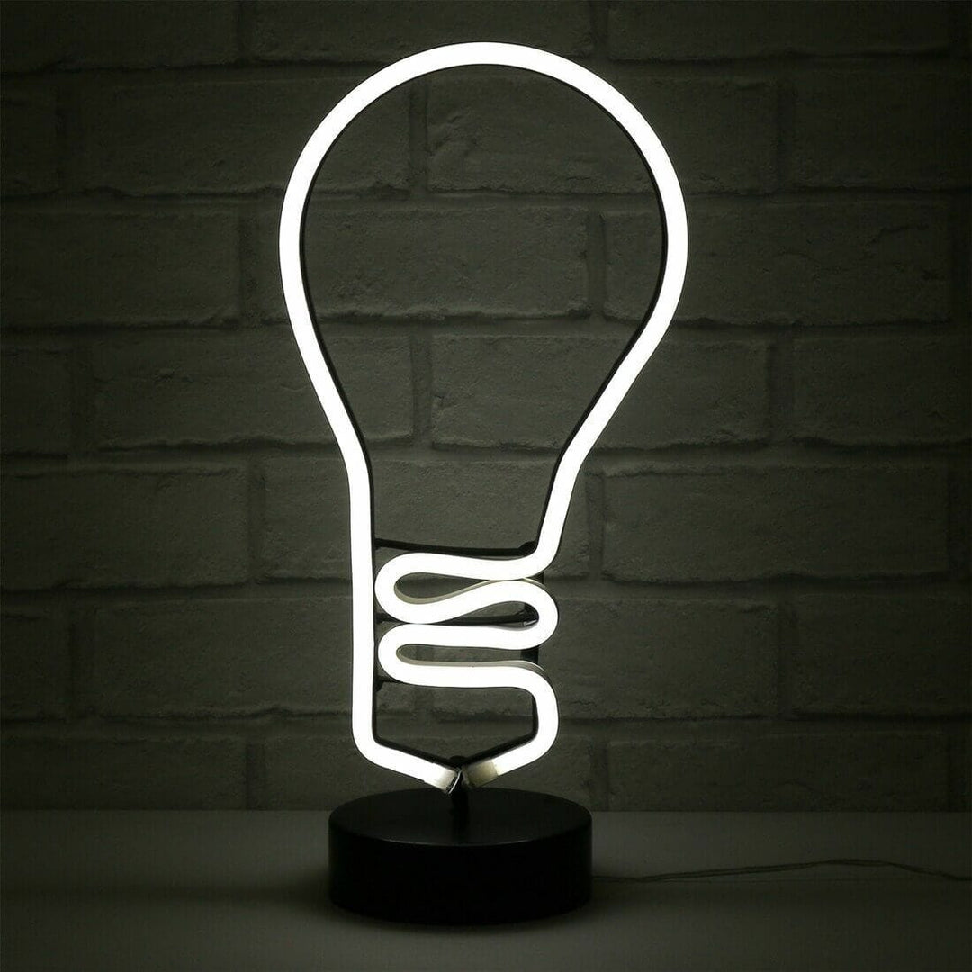 Lightbulb Neon White Table Lamp Bright LED Rope Light Feature
