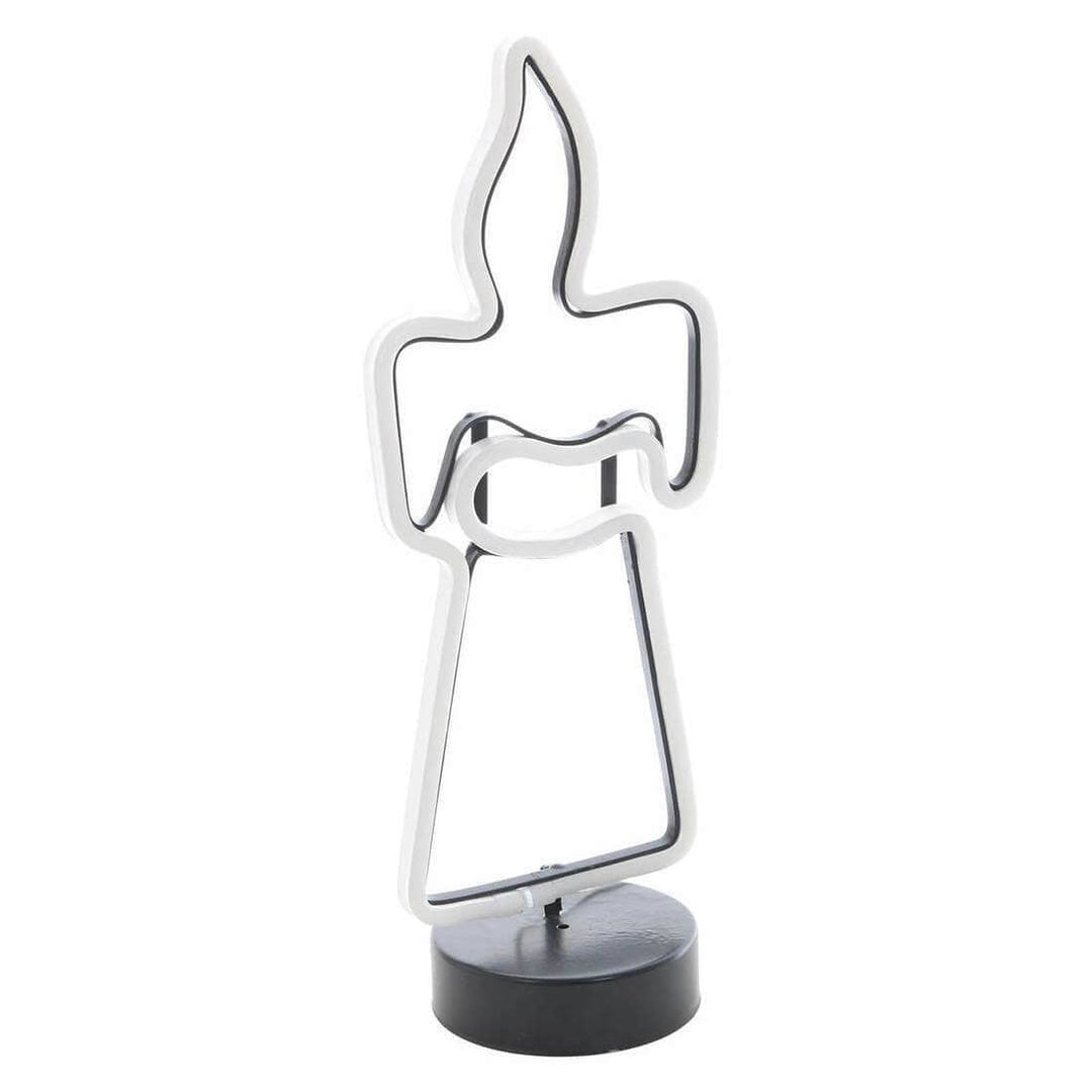 Candle Neon White Table Lamp Bright LED Rope Light Feature