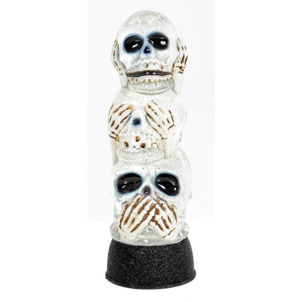 Light Up Glitter Water Halloween Decoration - Skull Stack