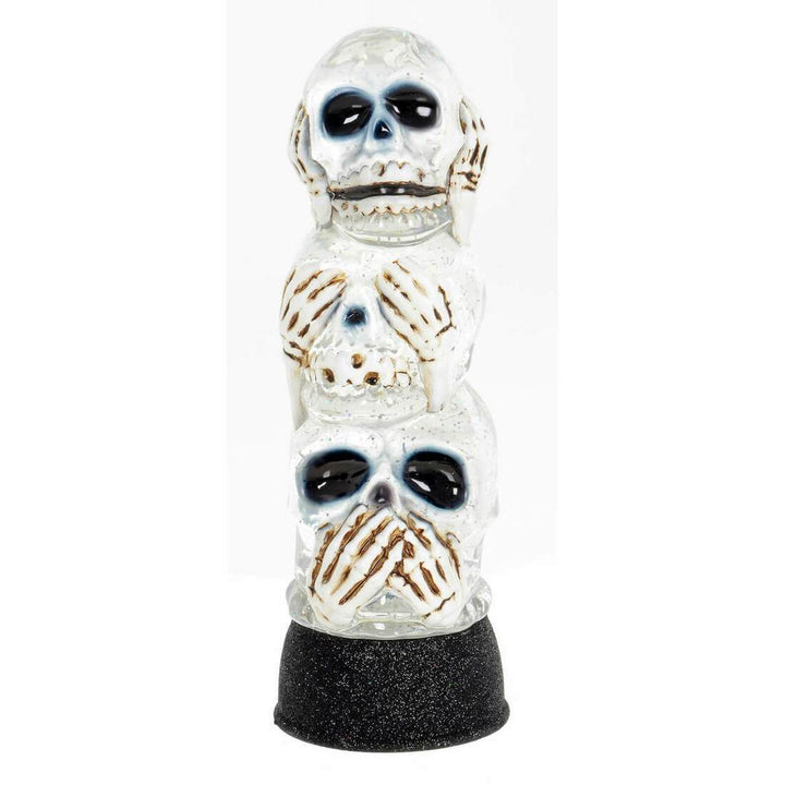 Light Up Glitter Water Halloween Decoration - Skull Stack