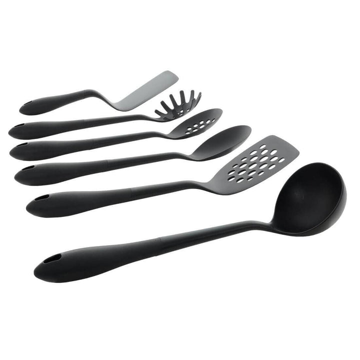 6 Piece Kitchen Utensils Tool Set With Rotating Stand Black