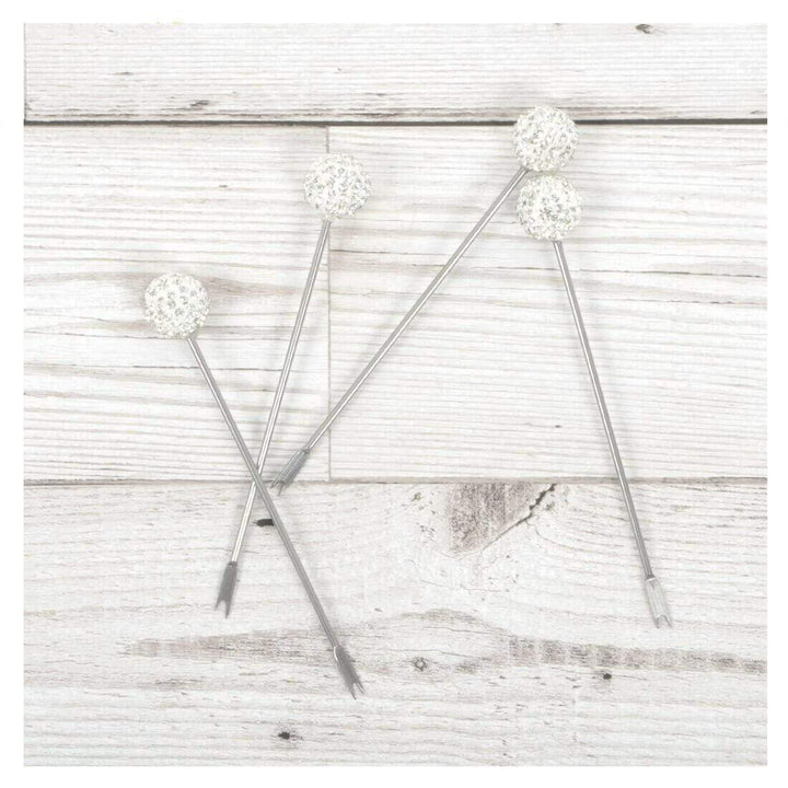 Set of 4 Stainless Steel Picks Party Food Cocktail Olives