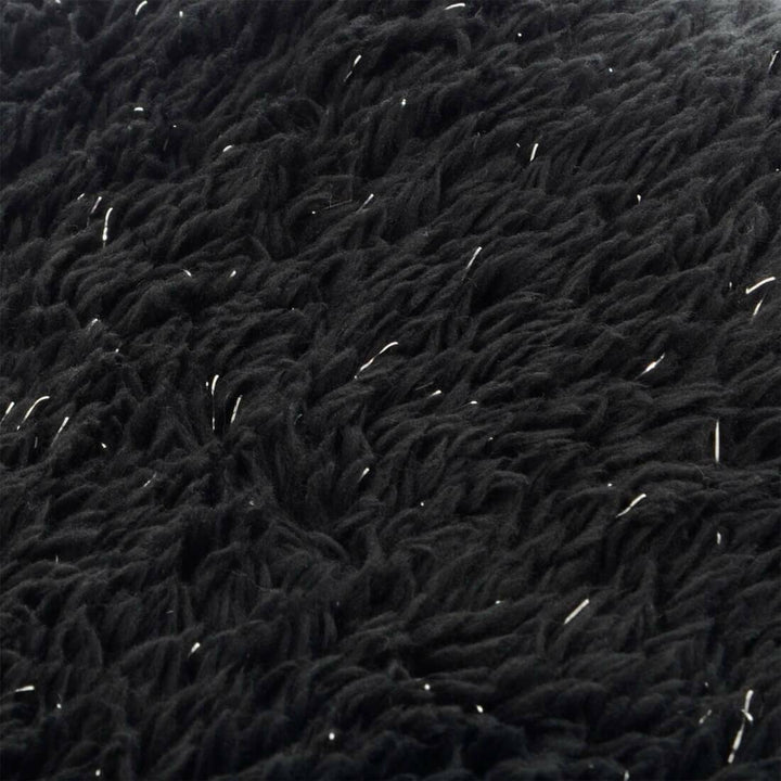 Shaggy Fleece Blanket With Lurex Sparkle Grey/White/Black