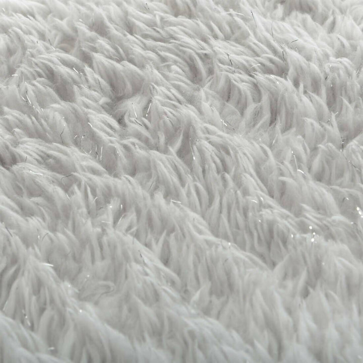 Shaggy Fleece Blanket With Lurex Sparkle Grey/White/Black