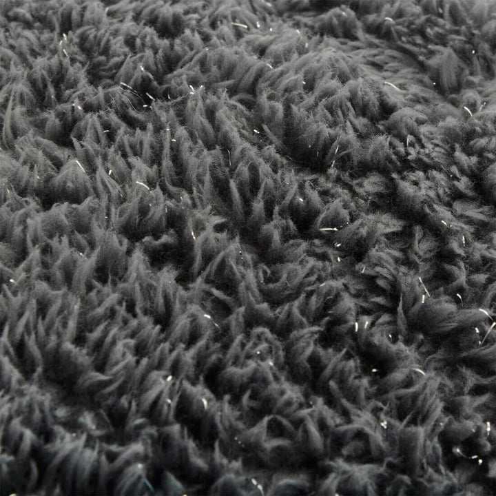 Shaggy Fleece Blanket With Lurex Sparkle Grey/White/Black Dark Grey / 155 x 200cm