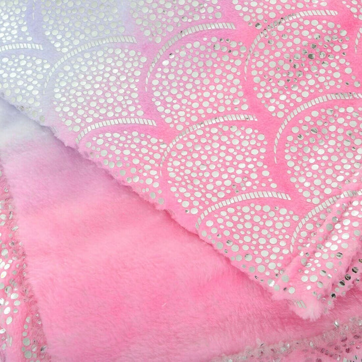 Mermaid Seashell Print Blanket Sofa Bedroom Fleece Throw