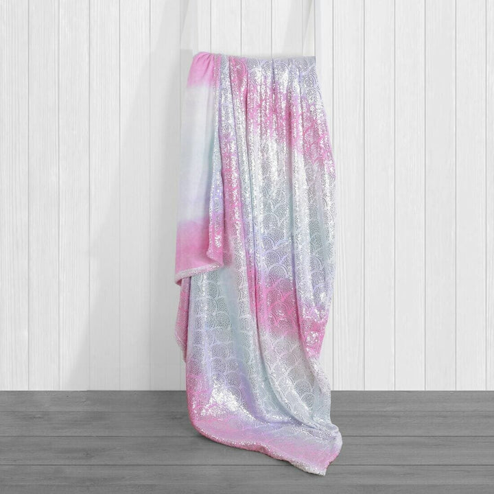 Mermaid Seashell Print Blanket Sofa Bedroom Fleece Throw 130 x 155cm