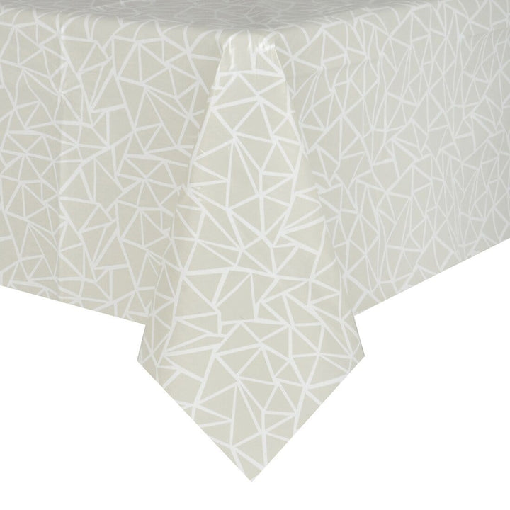 Geometric PVC Tablecloth Table Cover Home Accessory Grey