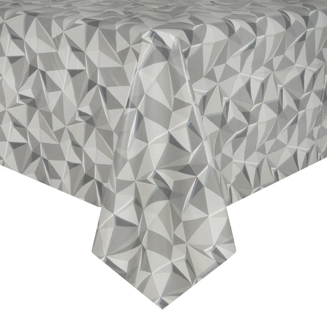 Geometric PVC Tablecloth Table Cover Home Accessory Grey Tone