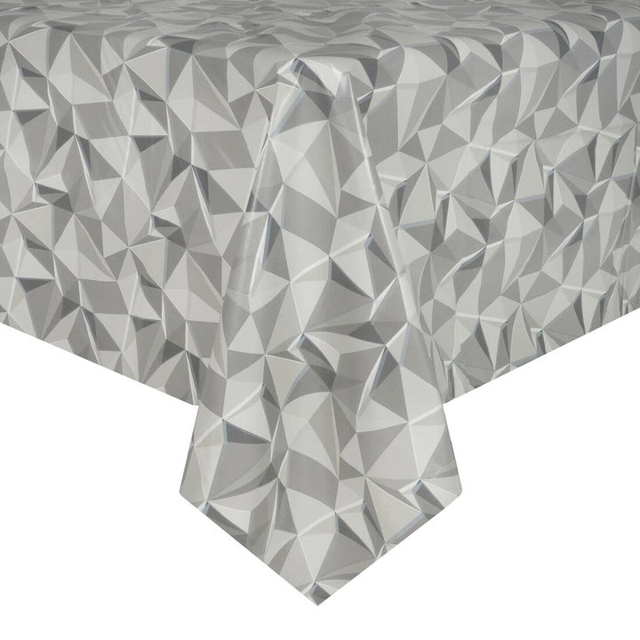 Geometric PVC Tablecloth Table Cover Home Accessory Grey Tone