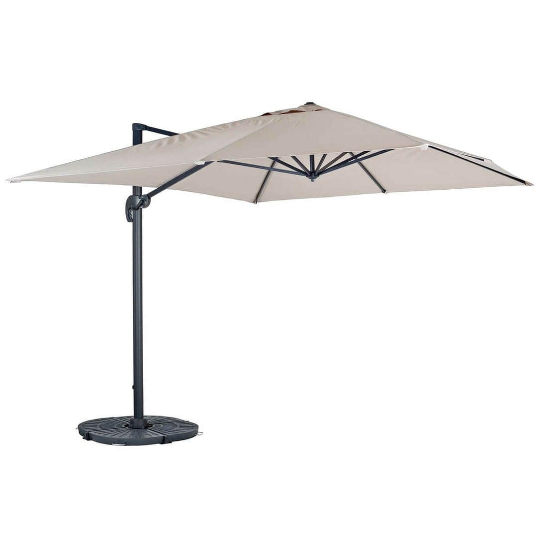3 x 3m Roma Square Parasol Large Cantilever Garden Shade Taupe