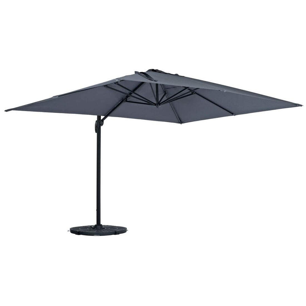 3 x 4m Roma Rectangle Parasol Large Cantilever Garden Shade Grey