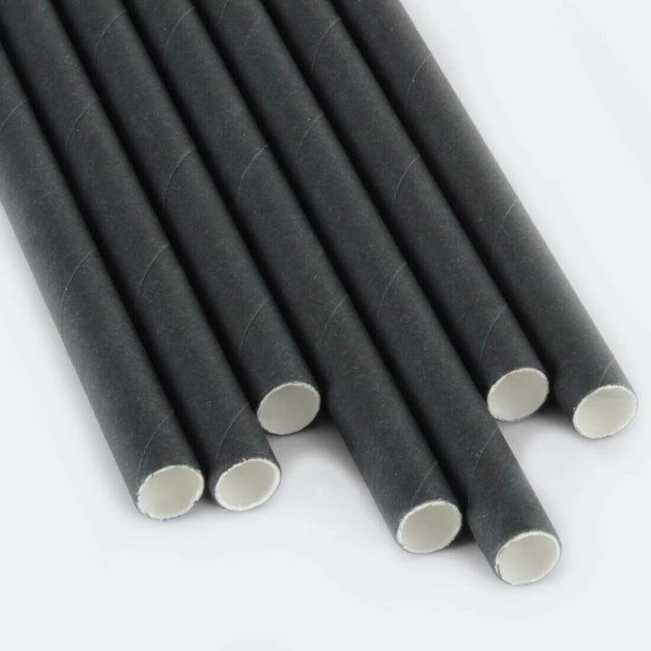 250 Eco Friendly Recyclable Paper Straws Bright Colours Black