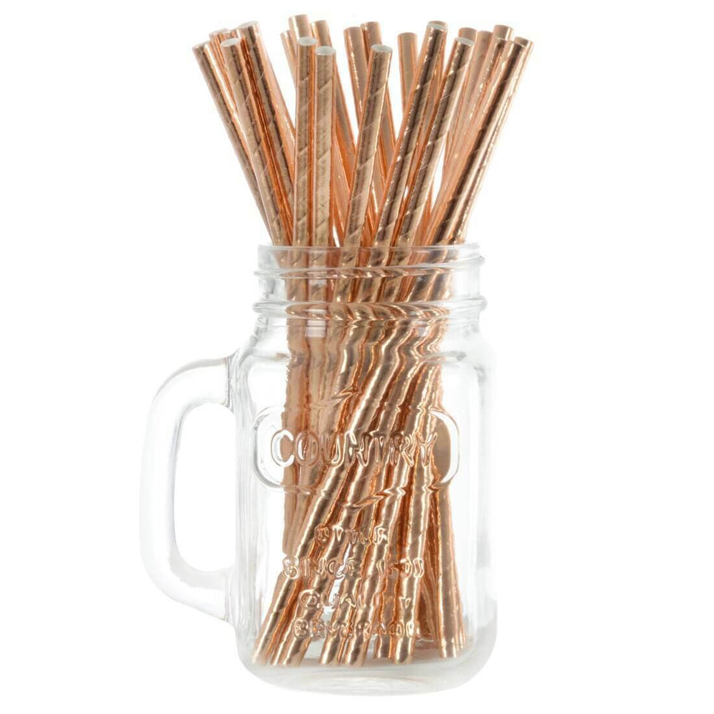 250 Eco Friendly Recyclable Paper Straws Gold Silver Rose Gold