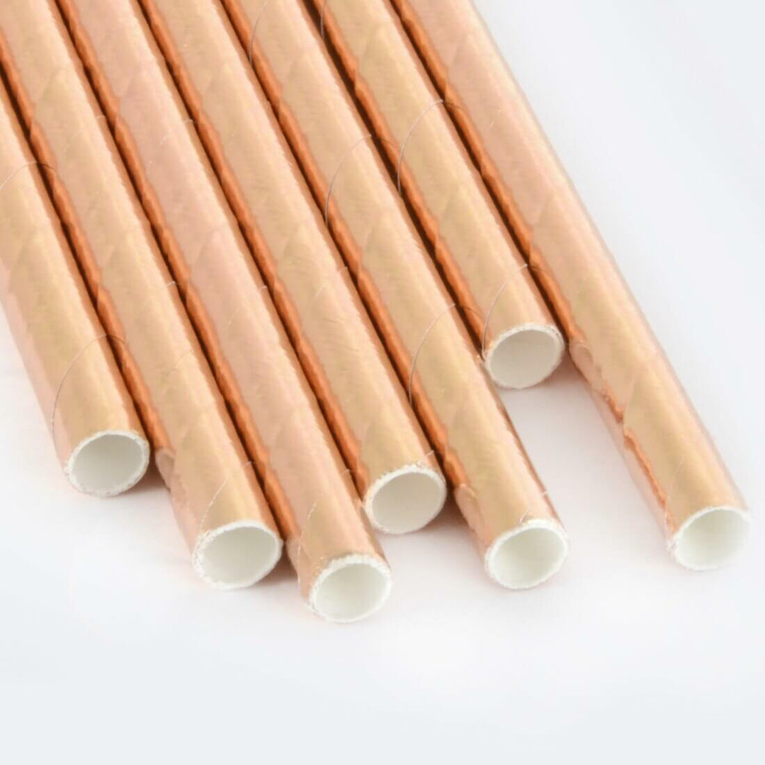 250 Eco Friendly Recyclable Paper Straws Gold Silver Rose Gold Rose Gold