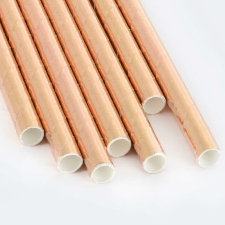 250 Eco Friendly Recyclable Paper Straws Gold Silver Rose Gold Rose Gold