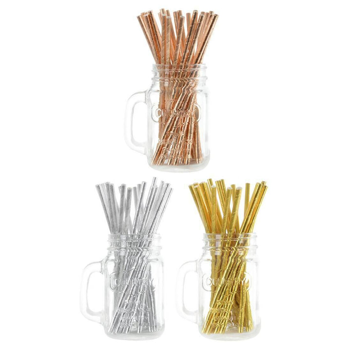 250 Eco Friendly Recyclable Paper Straws Gold Silver Rose Gold